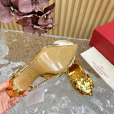 ATELIER SLINGBACK HEELS 95 MM IN GOLD METALLIC CALFSKIN